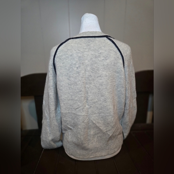 J.Crew Wool/Nylon Tipped Raglan Sweater Grey - Picture 6 of 8